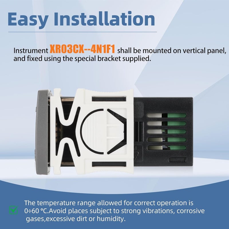 Anrain for Dixell XR03CX-4N1F1 Temperature Controllers, Programmable Digital Thermostat with Sensor Probe Fit for 120V 50-60hz Commercial Refrigerators/Freezer (Includes Mounting Hardware) - Image 4